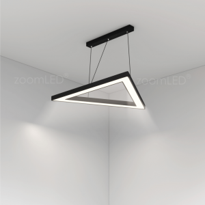 Lampa liniowa trójkąt wisząca zoomLED® czarna 70x70x70cm CRI>90 75W 6380lm 4000K
