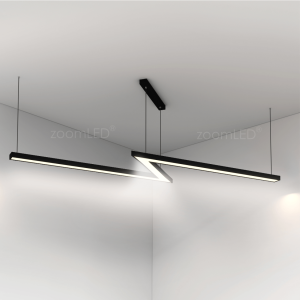 Lampa liniowa wisząca błyskawica zoomLED® czarna 100x50x100cm CRI>90 96W 8000lm 4000K